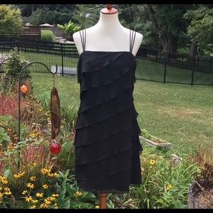 🥀 WHBM Black Tiered Ruffle Dress